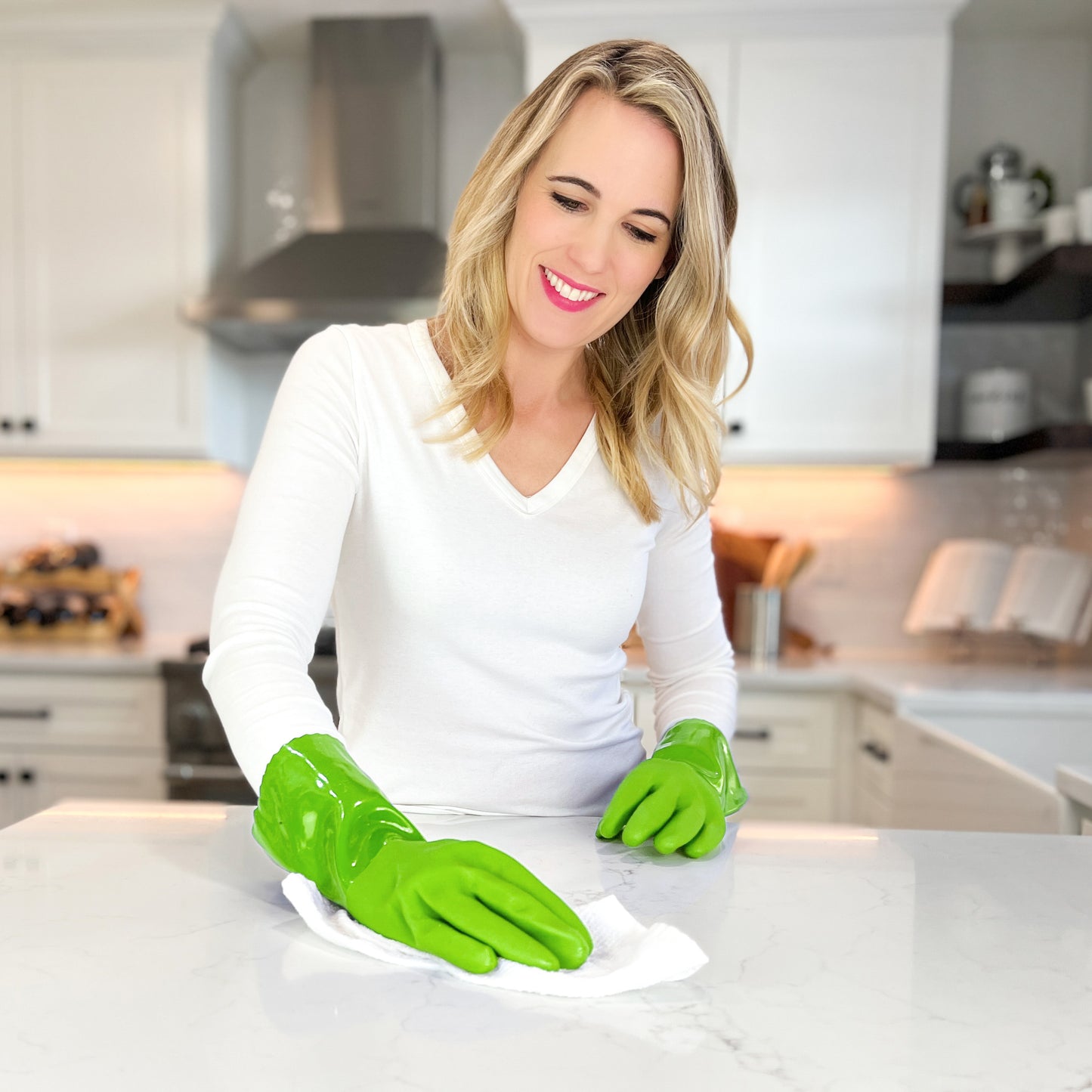 Kitchen-Star Rubber Green Gloves